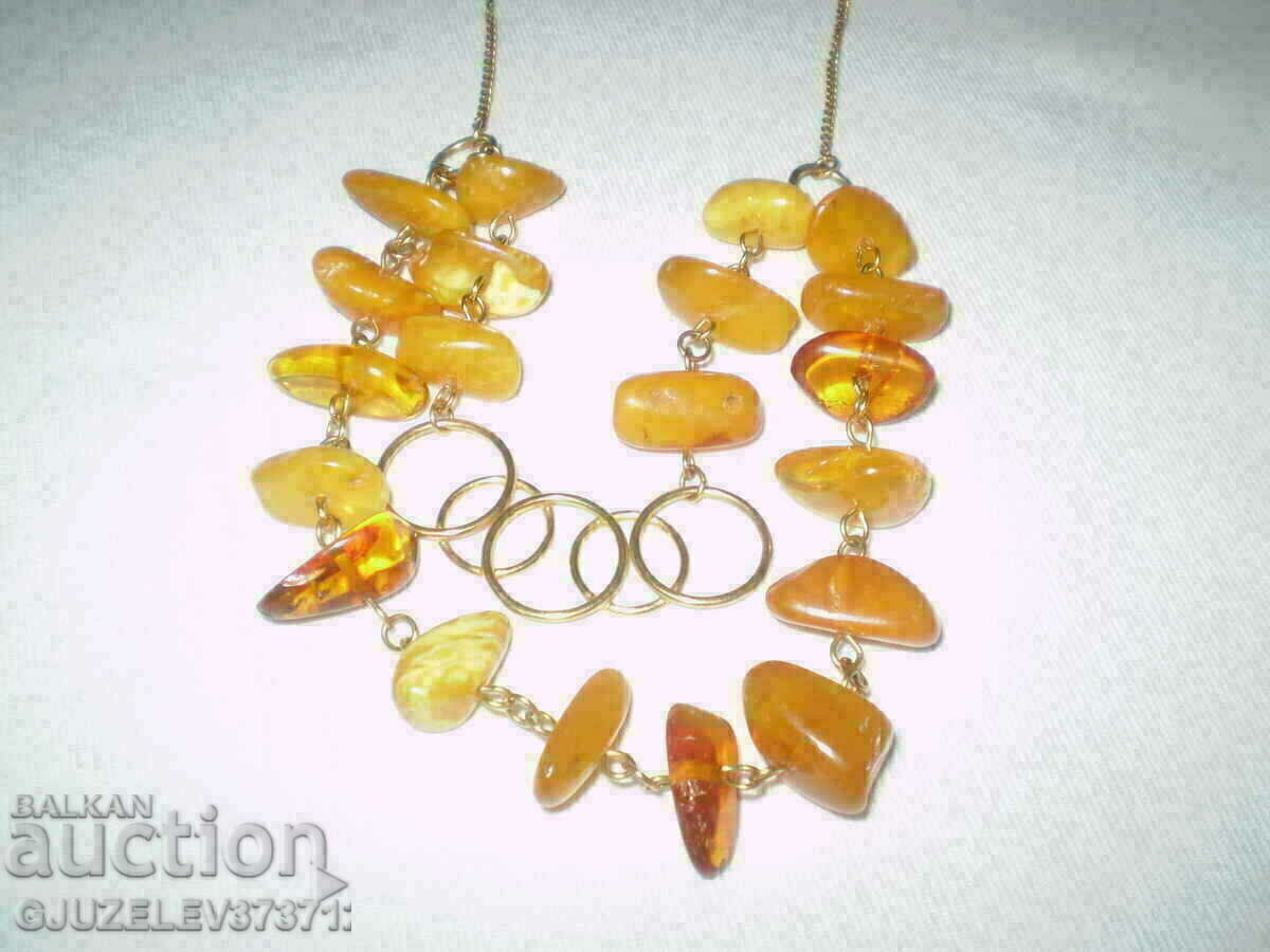 USSR amber necklace with gilding - 5 USSR amber necklace with gilding - 5