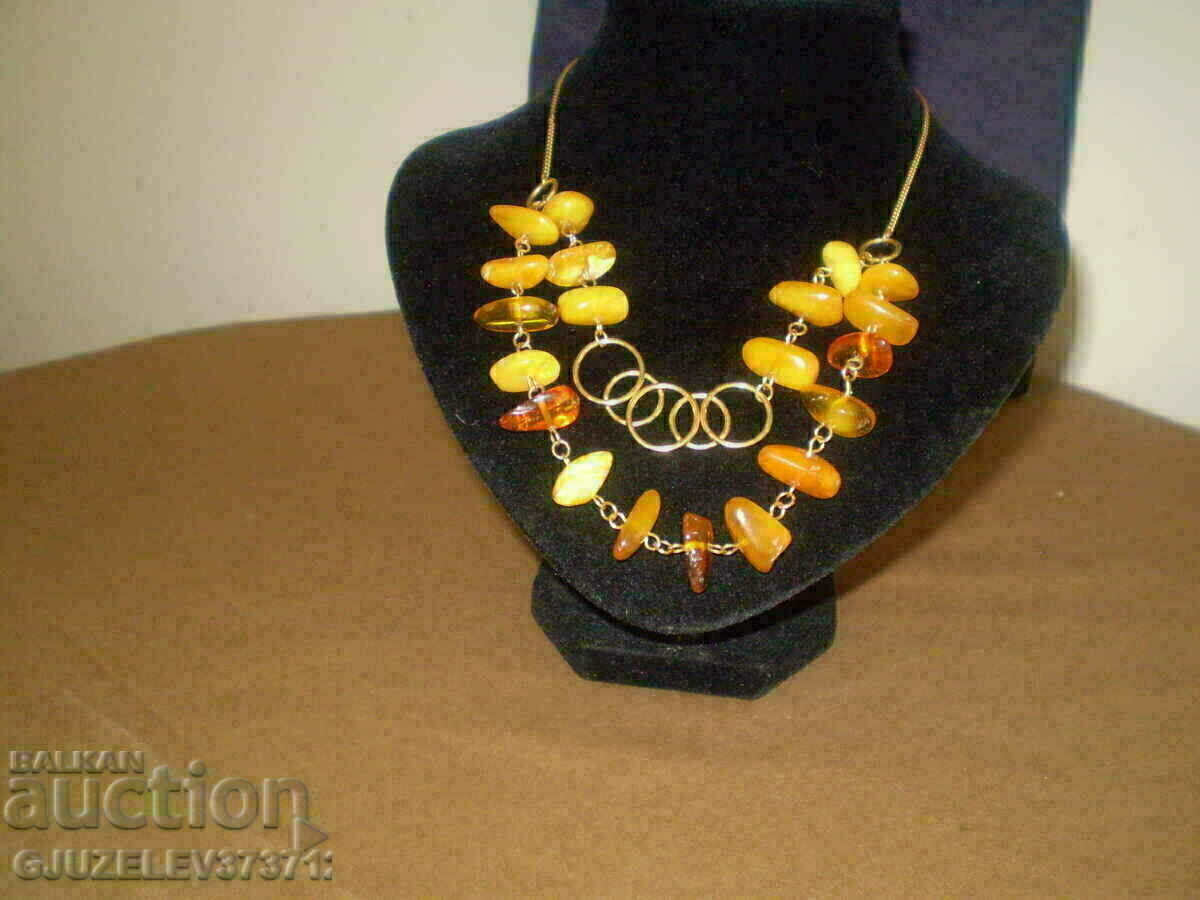USSR amber necklace with gilding USSR amber necklace with gilding