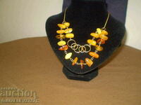 USSR amber necklace with gilding