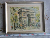 Old painting The Arc de Triomphe