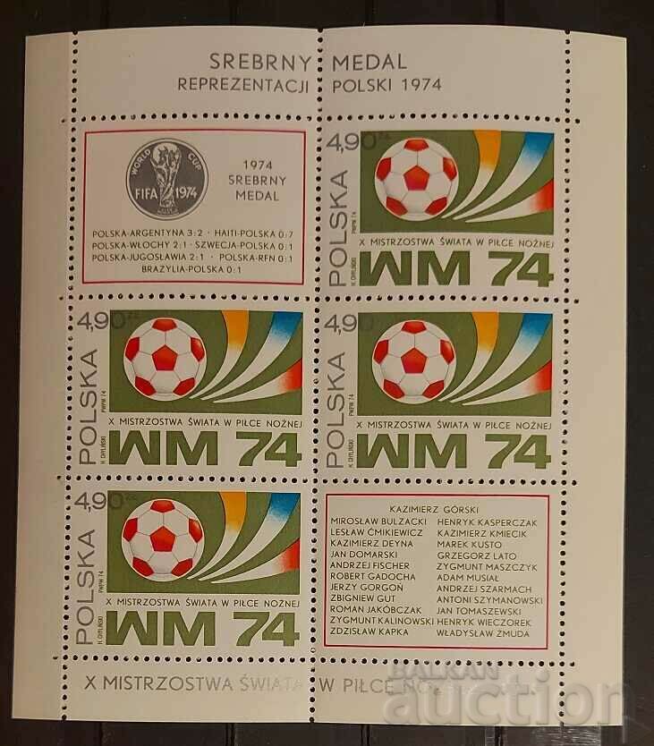 Полша 1974 Спорт/Футбол Блок MNH