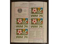 Πολωνία 1974 Sport / Football Block MNH