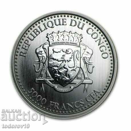 1 oz Silver NEW Gorilla Republic of the Congo 2015 with price 167.99 BGN | € 85.89