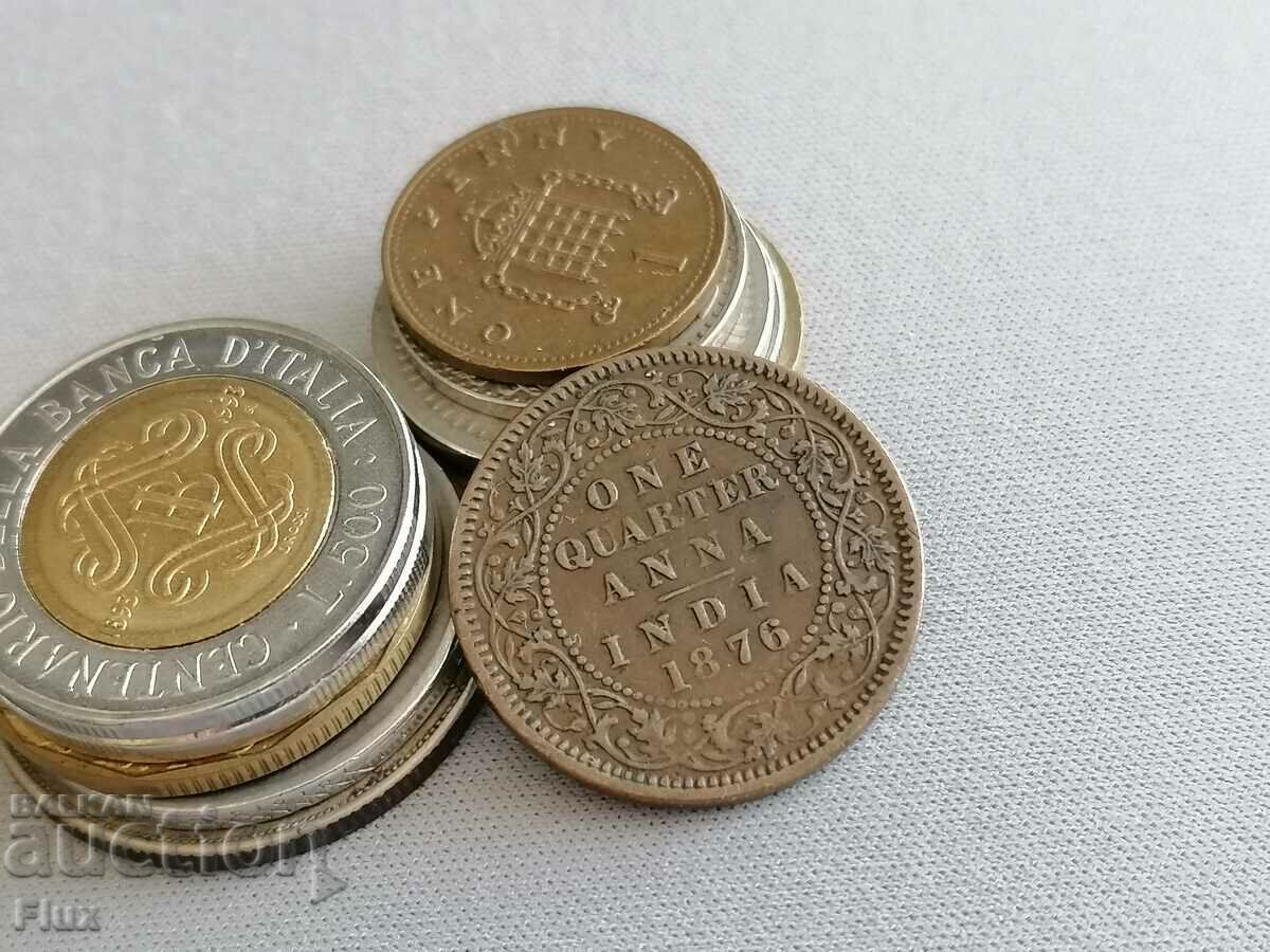 Монета - Британска Индия - 1/4 (четвърт) анна | 1876г.