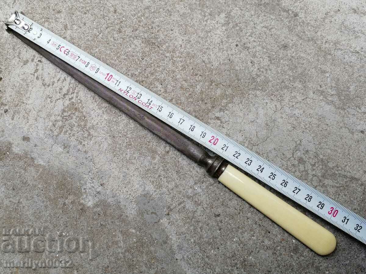 Old table with ivory handle knife sharpener - 5 Old table with ivory handle knife sharpener - 5