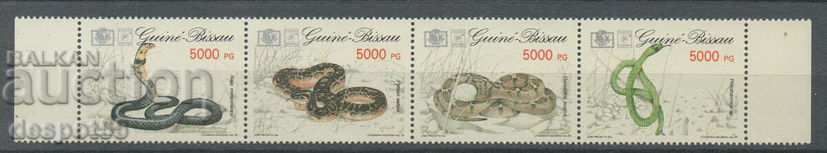 1994. Guinea-Bissau. Philatelic exhibitions - Snakes. Strip.