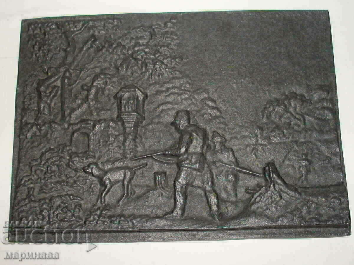 9 KG BRONZE PLATE FOR FIREPLACE. GERMANY - 6