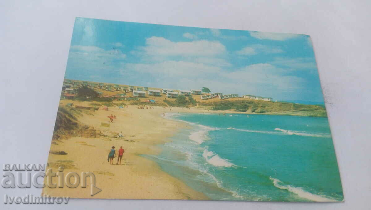 Пощенска картичка Китен Плажът и къмпинг Юг 1973