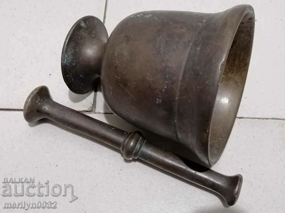 Auction Old bronze mortar, pestle, mortar Auction Old bronze mortar, pestle, mortar