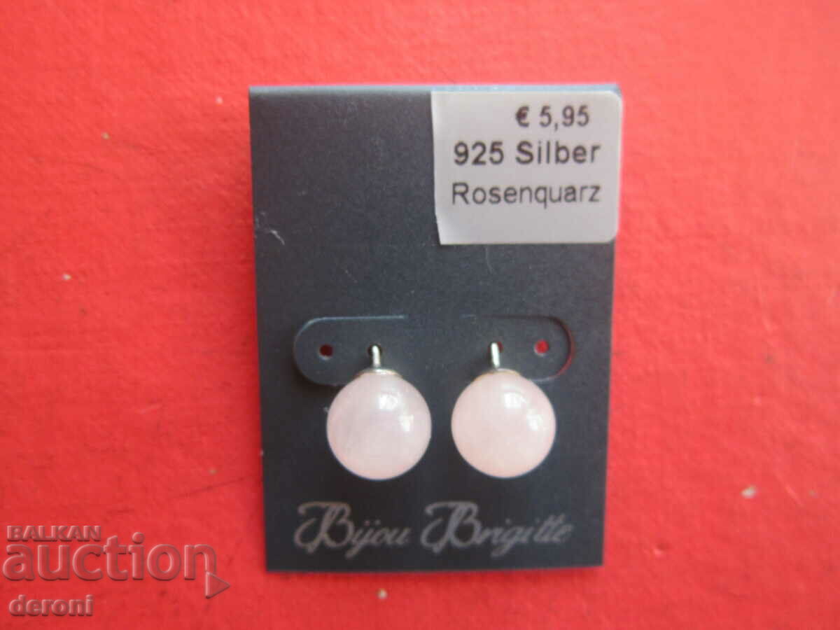 Great silver earrings earrings rose quartz 925 with price 15.00 BGN | € 7.67 Great silver earrings earrings rose quartz 925 with price 15.00 BGN | € 7.67