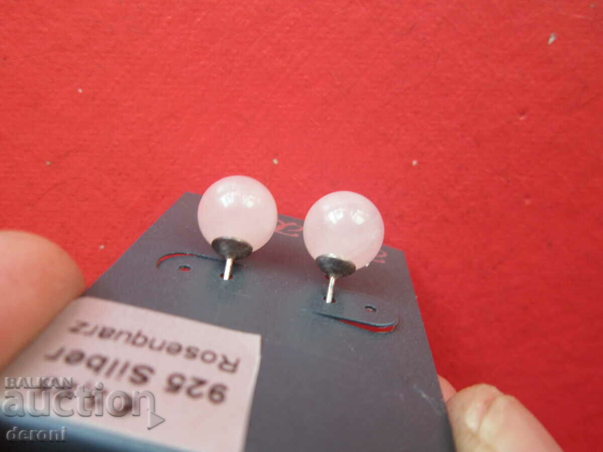 Auction Great silver earrings earrings rose quartz 925 Auction Great silver earrings earrings rose quartz 925