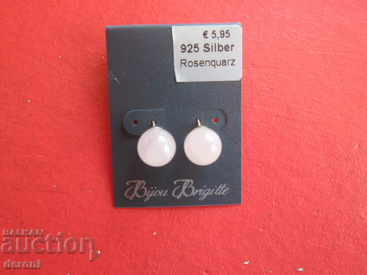 Great silver earrings earrings rose quartz 925 - 6 Great silver earrings earrings rose quartz 925 - 6