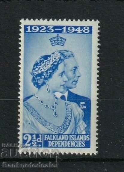 FALKLAND ISLANDS DEPENDENCIES 1948 Royal Silver Wedding LMM