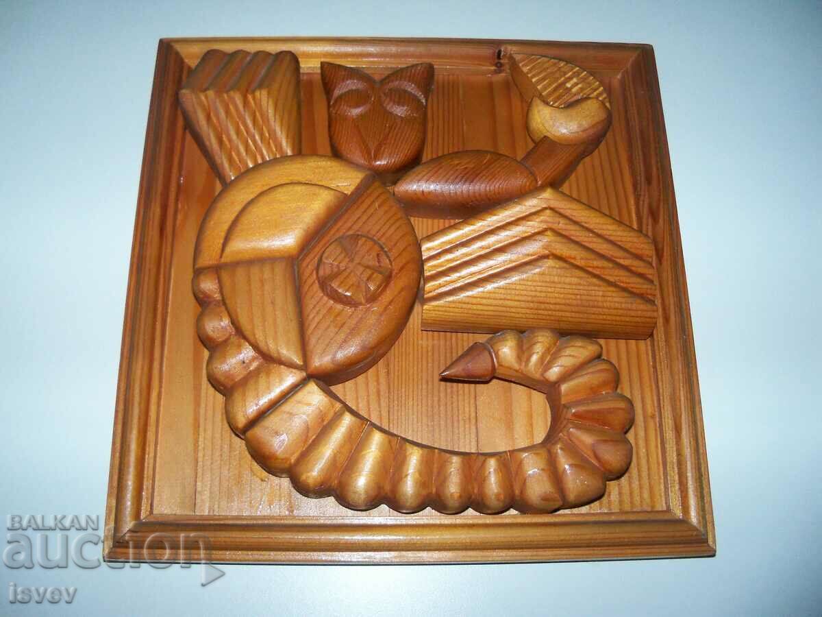 Auction Beautiful wooden panel, picture Auction Beautiful wooden panel, picture
