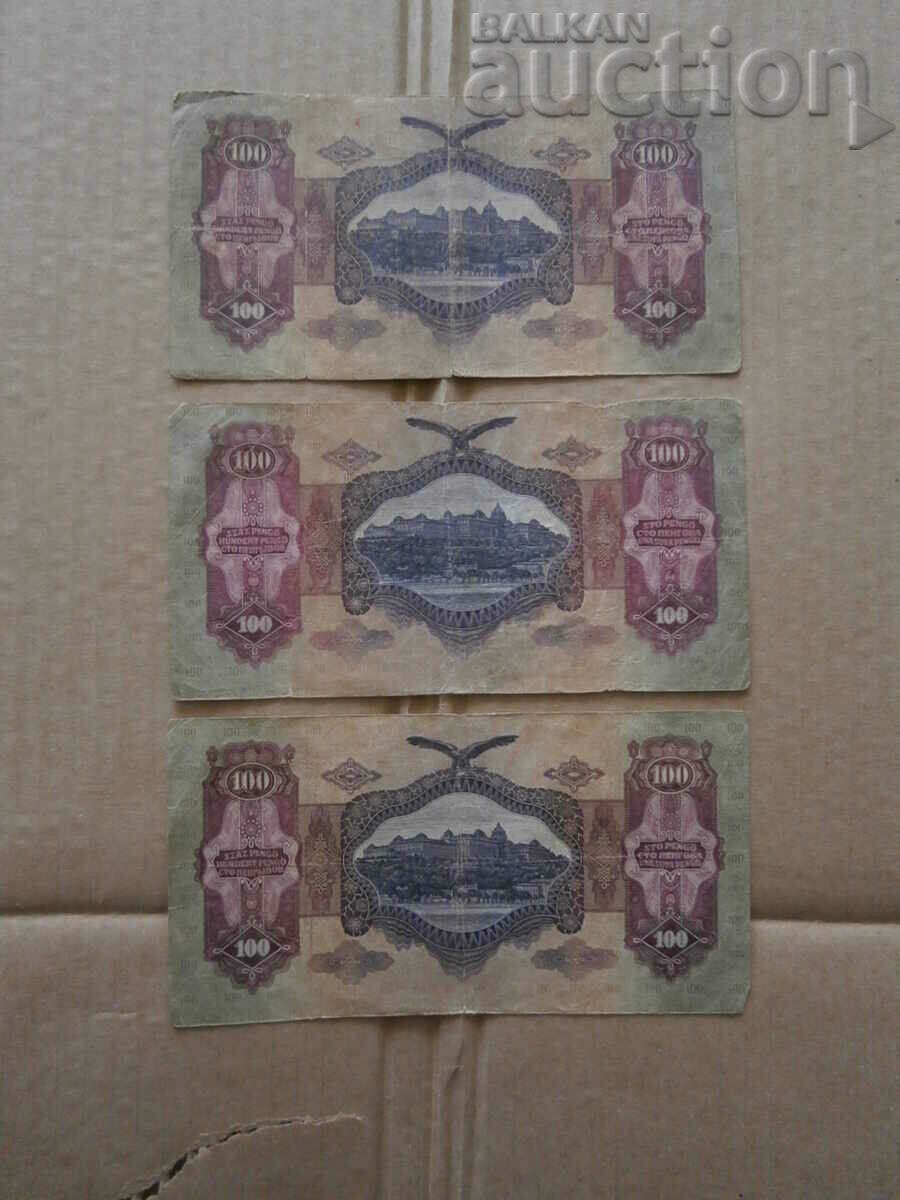 Delivery of one hundred pengo lot 3 pieces 100 PENGO 1930