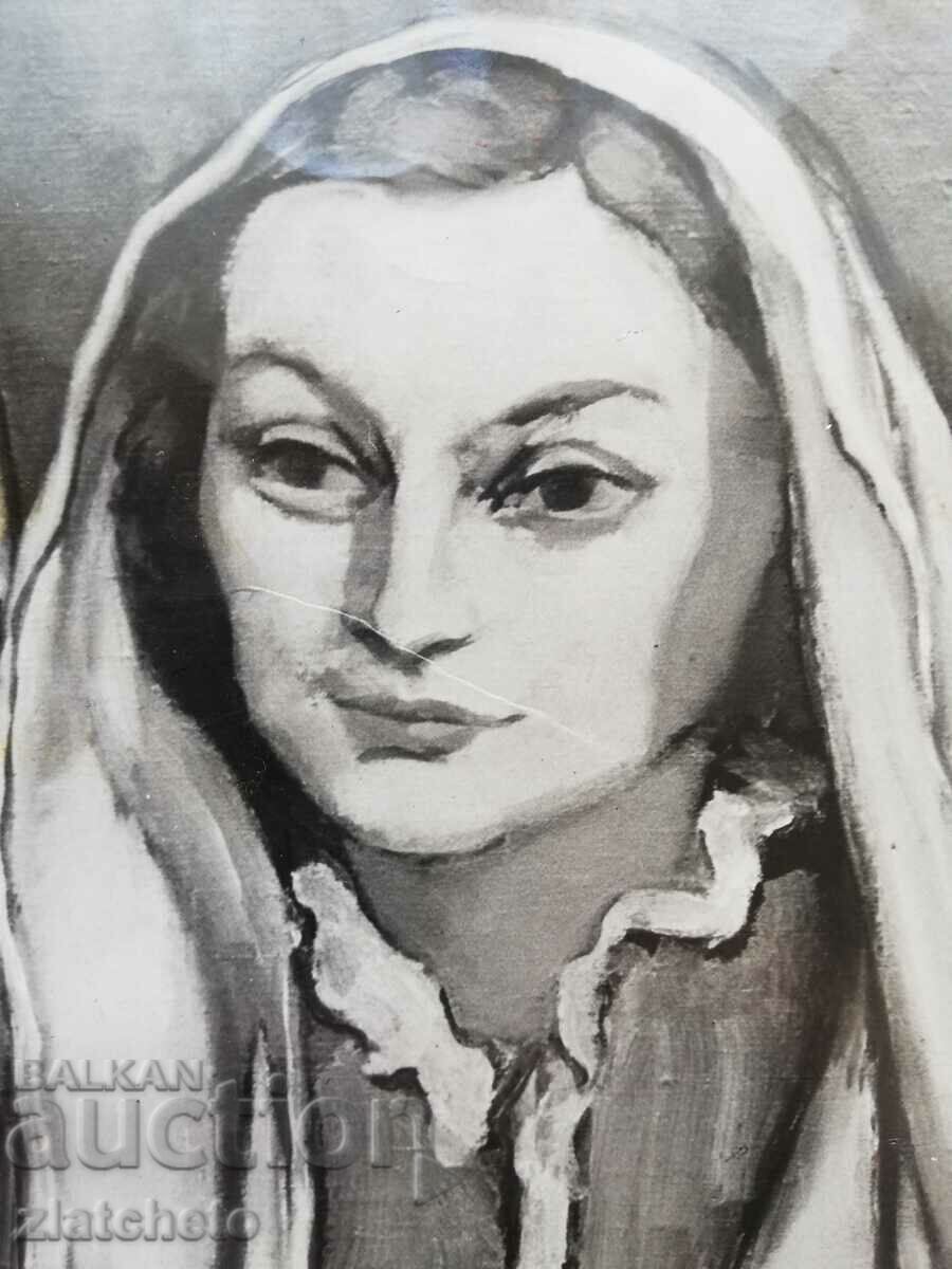 An old photo of a painting by the artist Stoyan Sotirov with price 20.00 BGN | € 10.23