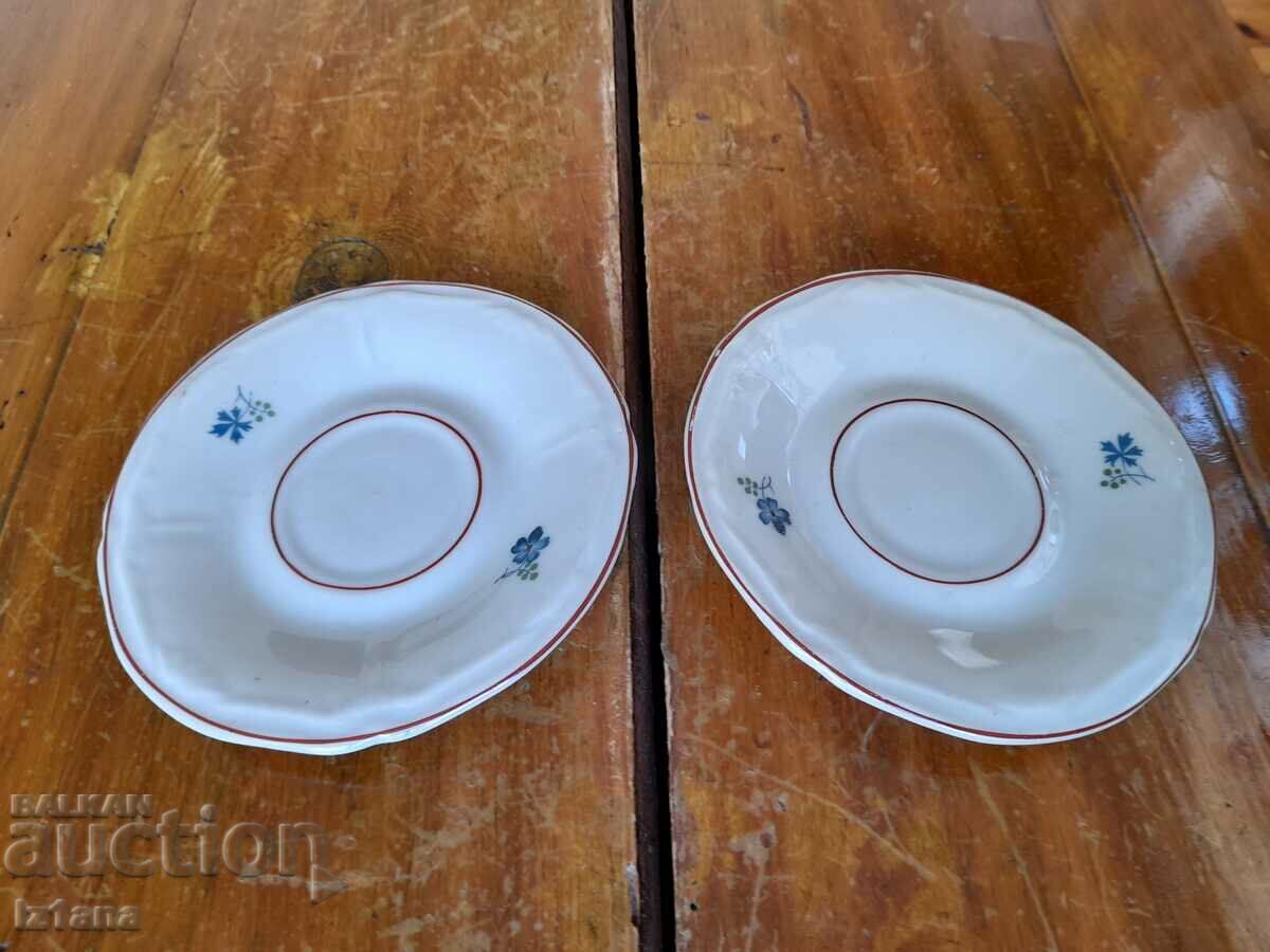 Old porcelain plate, saucers with price 12.00 BGN | € 6.14 Old porcelain plate, saucers with price 12.00 BGN | € 6.14