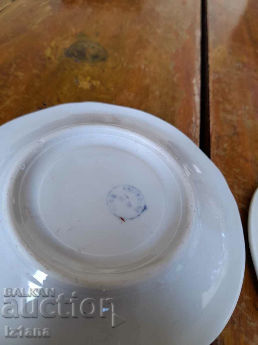 Old porcelain plate, saucers - 6 Old porcelain plate, saucers - 6