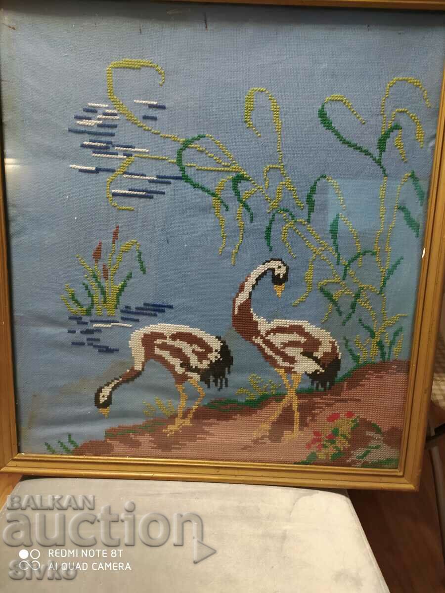 Tapestry birds framed