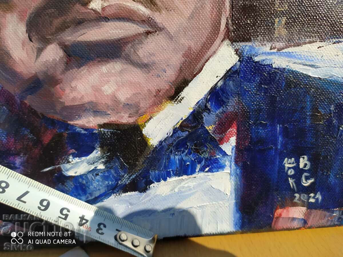 Auction Oil painting canvas Godfather, Marlon Brando Auction Oil painting canvas Godfather, Marlon Brando