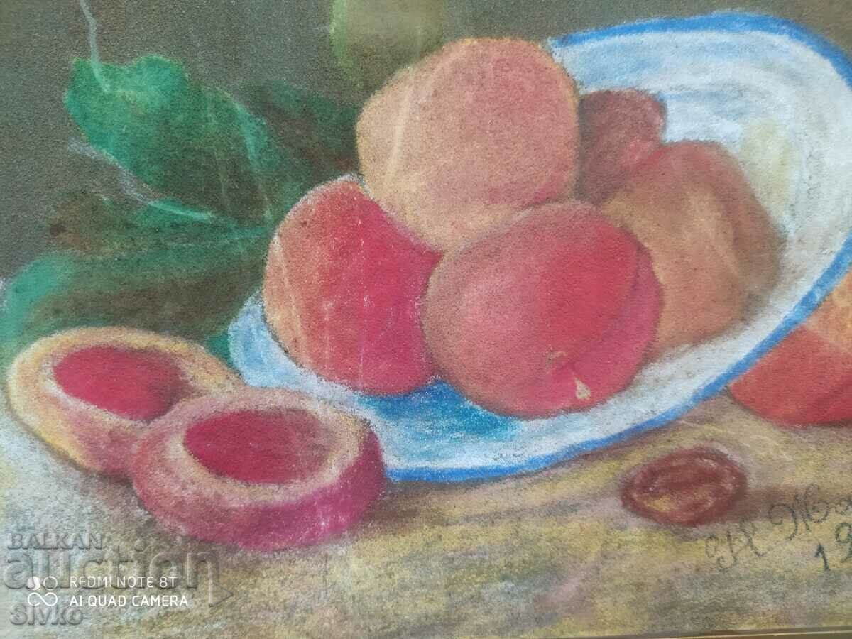 Delivery of Painting peaches 1934 signature of the artist