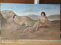 Picture big oil canvas erotica