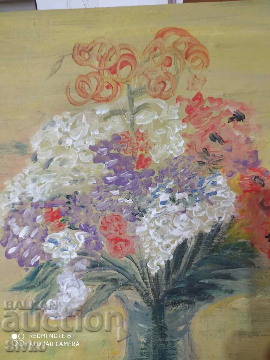 Delivery of Oil painting fiberboard flowers Delivery of Oil painting fiberboard flowers