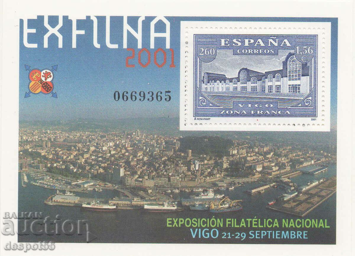 2001. Ισπανία. Φιλοτελική έκθεση EXFILNA `01, Vigo.