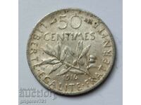 50 centimes silver France 1916 - silver coin №5