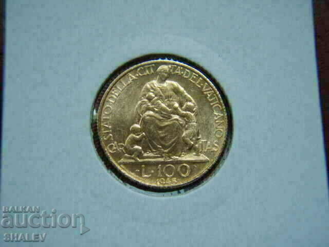 Delivery of 100 Lire 1948 Vaticana - AU/Unc (gold) Delivery of 100 Lire 1948 Vaticana - AU/Unc (gold)