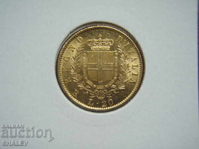 Аукцион 20 Lire 1874 R Italy (20 лири Италия) - AU/Unc (злато)