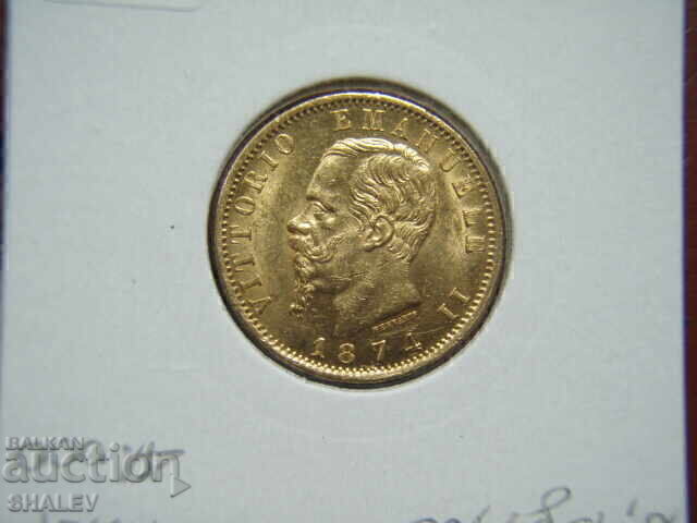 20 Lire 1874 R Italia (20 liri Italiya) - AU/Unc (aur) - 5