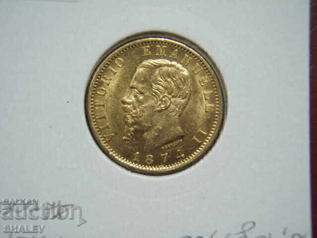 20 Lire 1874 R Italy - AU/Unc (Gold) - 6 20 Lire 1874 R Italy - AU/Unc (Gold) - 6