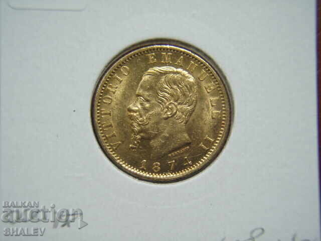 20 Lire 1874 R Italy (20 лири Италия) - AU/Unc (злато) - 7