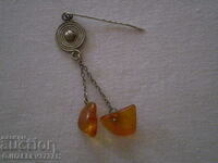 USSR Brooch needle amber
