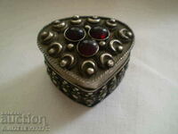 jewelry box with silver plated vintage style