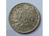 50 сантима сребро Франция 1917 -  сребърна монета №35