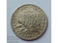 50 сантима сребро Франция 1917 -  сребърна монета №47