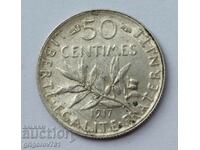 50 de cenți argint Franța 1917 - monedă de argint №48