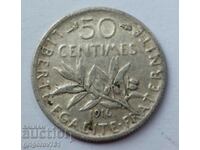 50 centimes silver France 1916 - silver coin №55