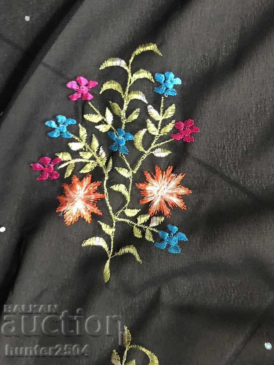 Auction  Sari-530/112 cm, black transparent fabric