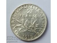 2 francs silver France 1915 - silver coin №1