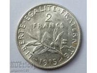 2 francs silver France 1915 - silver coin №2