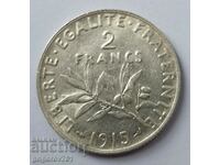 2 francs silver France 1915 - silver coin №3