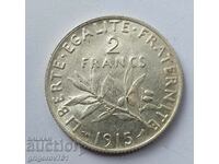 2 francs silver France 1915 - silver coin №4