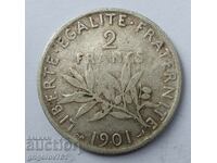 2 franci argint Franța 1901 - monedă de argint №20
