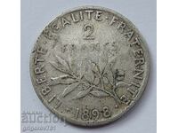 2 francs silver France 1898 - silver coin №23