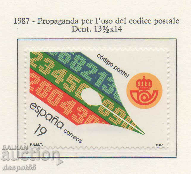 1987. Spania. Aniversarea deschiderii codului poștal.