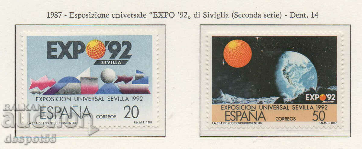 1987. Spain. EXPO `92, Seville. 2nd series.