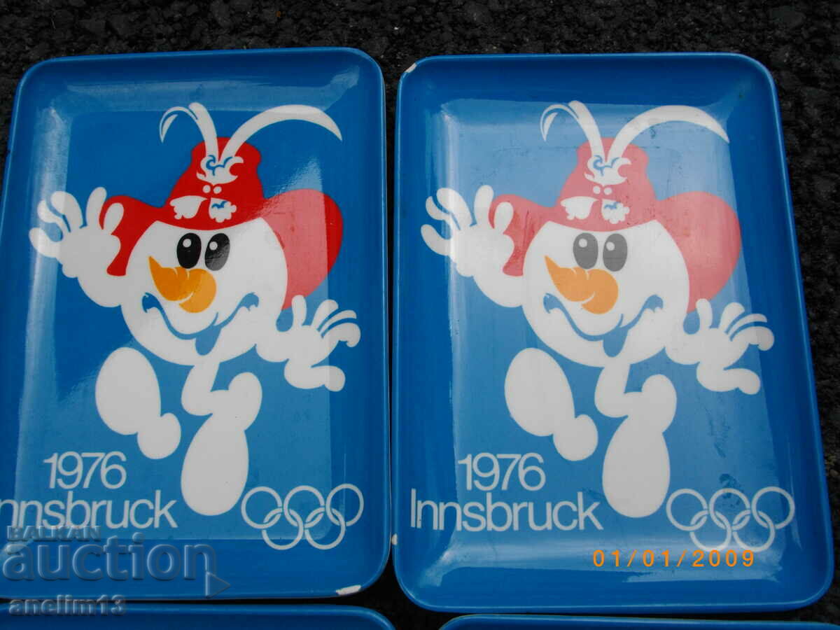 LOT OF PLASTIC PLATES INSBROOK OLYMPICS 1976 with price 25.00 BGN | € 12.78 LOT OF PLASTIC PLATES INSBROOK OLYMPICS 1976 with price 25.00 BGN | € 12.78